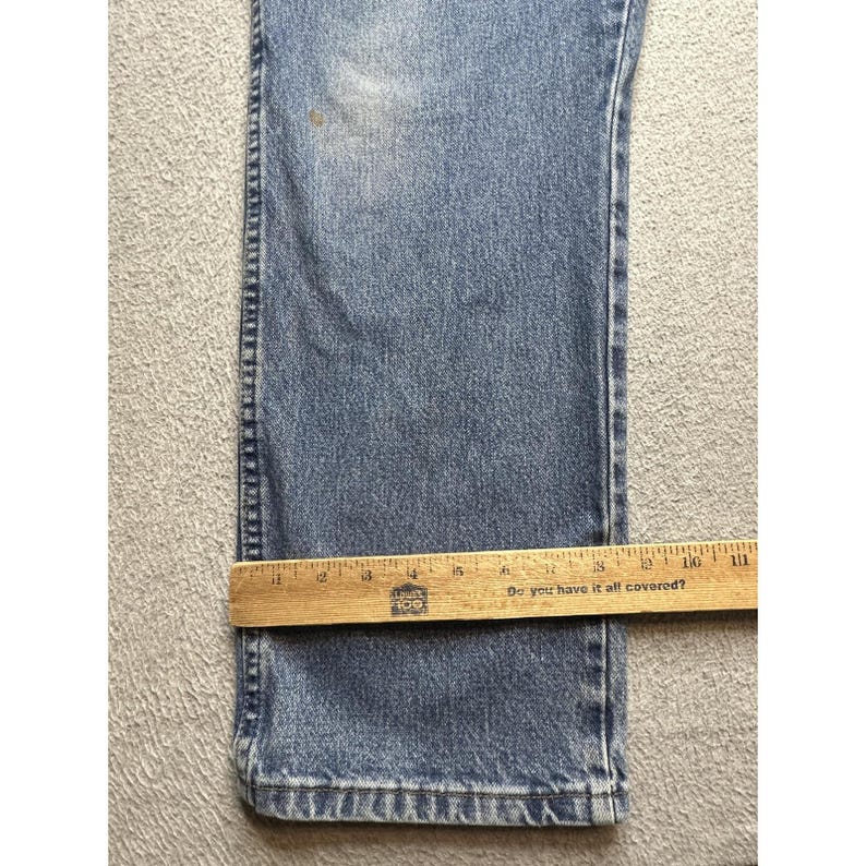 Wrangler Jeans Mens 38x32 (37x30) Blue Relaxed Straight Leg Fit 3MWZGK Denim image 6