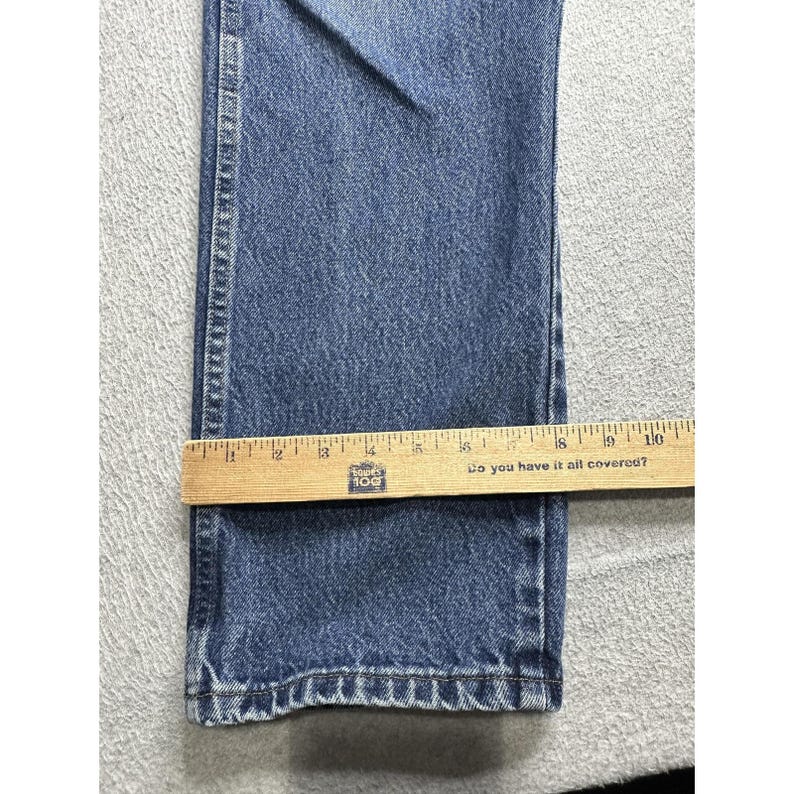 VTG Wrangler Jeans Mens 36x32 Blue Authentic Five Pocket Straight Denim 96501MR image 9
