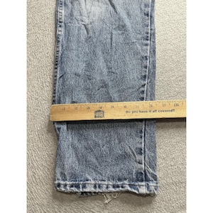 Wrangler Jeans Mens 32x28 Blue Regular Fit Straight Leg Faded Distressed 96501DS image 9