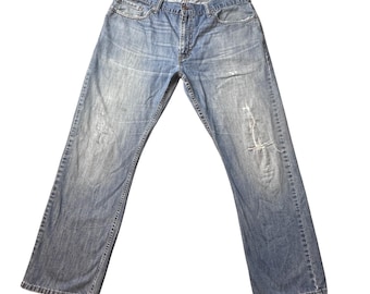 Vintage Levi's 514 Jeans Mens 38x30 Blue Slim Straight Distressed Denim Y2K