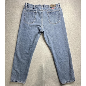 Wrangler Jeans Mens 40x30 Relaxed Fit Straight Leg YKK Zip Vintage Style Denim P image 1