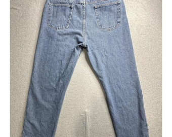 Wrangler Jeans Mens 40x30 Relaxed Fit Straight Leg YKK Zip Vintage Style Denim P