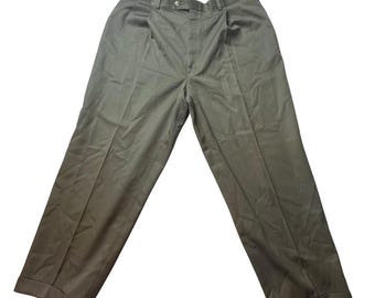 Vintage J.B. Britches Pants Mens 38x28 Olive Nordstrom Wool Pleated Cuffed USA