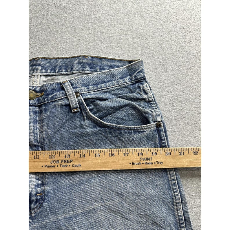 VTG Wrangler Jeans Mens 34x29 Blue Light Wash Denim 06501DS Straight Leg Zip Fly image 6