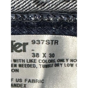 VTG Wrangler Jeans Mens 36x30 (35x28) Blue 937STR Straight Leg Denim Western image 5
