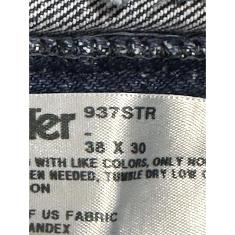 VTG Wrangler Jeans Mens 36x30 (35x28) Blue 937STR Straight Leg Denim Western image 5