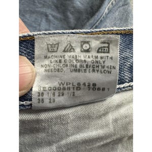 VTG Wrangler Jeans Mens 34x29 Blue Light Wash Denim 06501DS Straight Leg Zip Fly image 3