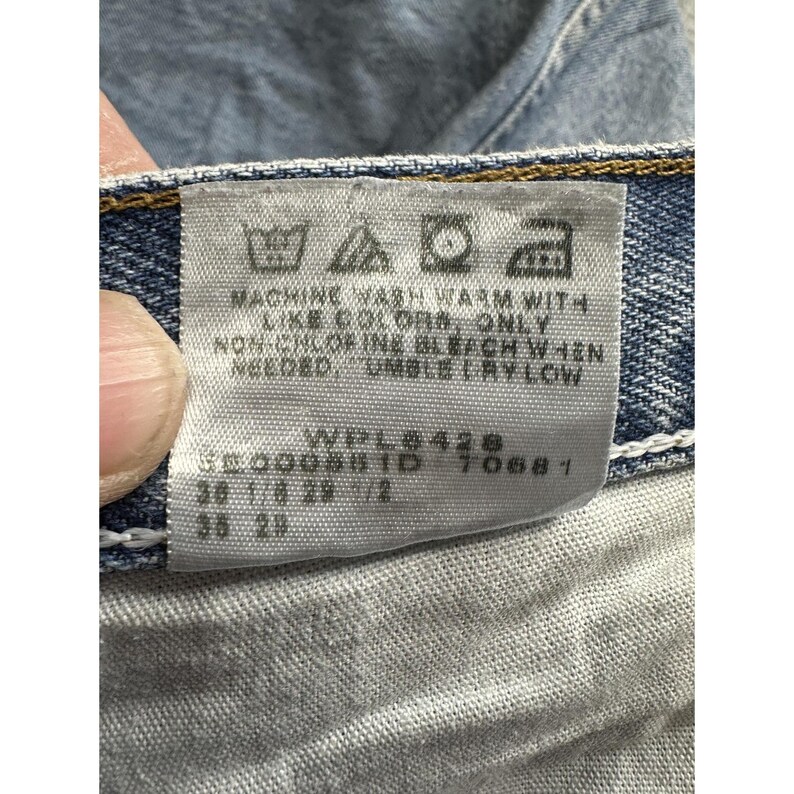 VTG Wrangler Jeans Mens 34x29 Blue Light Wash Denim 06501DS Straight Leg Zip Fly image 3
