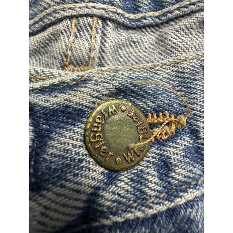 Vintage Wrangler Jeans Mens 38x25 Blue Denim Authentic Straight Leg 97601RS 90s image 4
