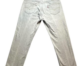 VTG Levis 501 Jeans Mens 36x29 Gray Light Wash Straight Leg Denim Button Fly 00s