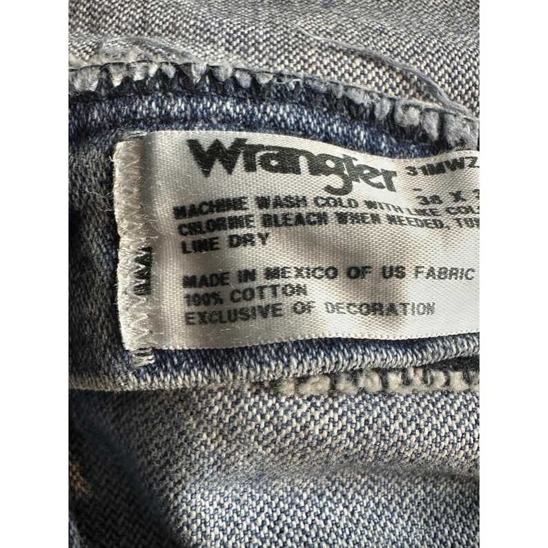 Wrangler Jeans Mens 38x32 (37x30) Blue Relaxed Straight Leg Fit 3MWZGK Denim image 15