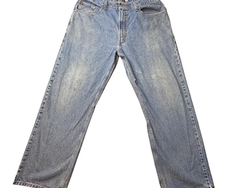 Pantalones vaqueros Levi's 569 vintage para hombre, talla 38x32, color azul, corte recto holgado.