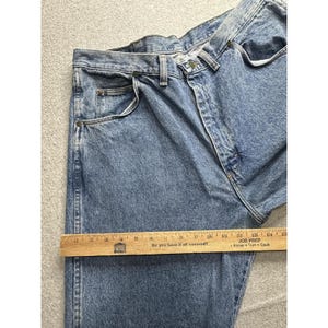 Vintage Wrangler Jeans Mens 38x25 Blue Denim Authentic Straight Leg 97601RS 90s image 11