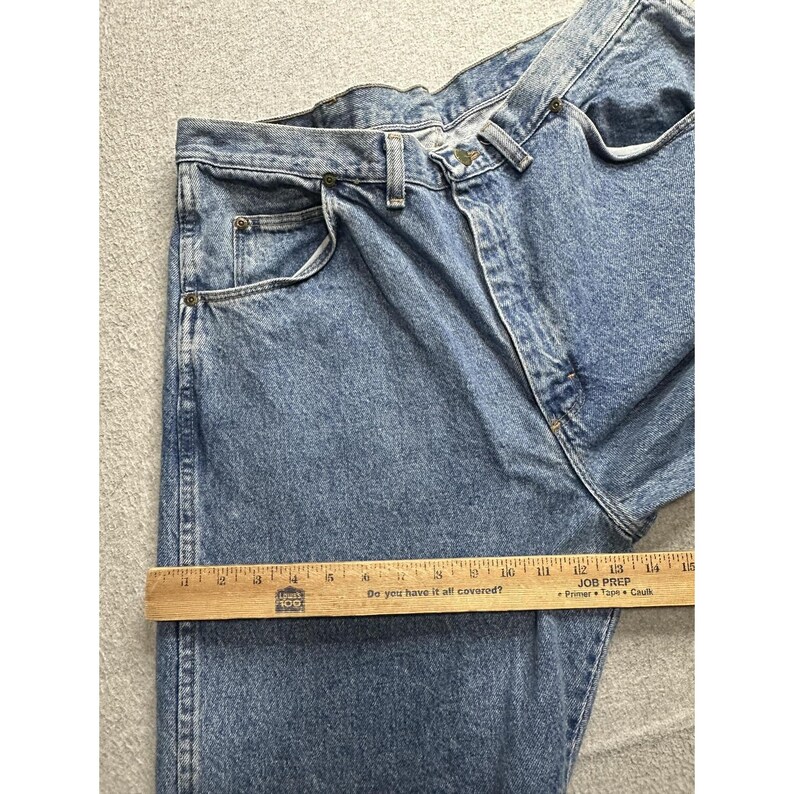 Vintage Wrangler Jeans Mens 38x25 Blue Denim Authentic Straight Leg 97601RS 90s image 11