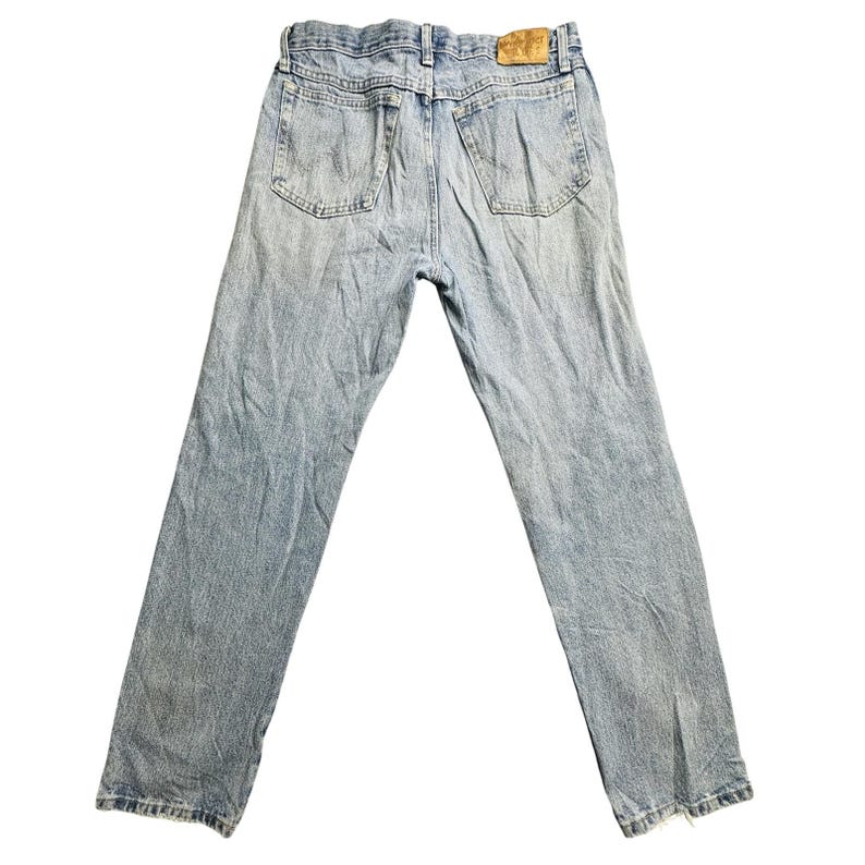 VTG Wrangler Blues WB902GI Jeans Mens 33x32 Blue Denim Light Wash Straight Leg image 1