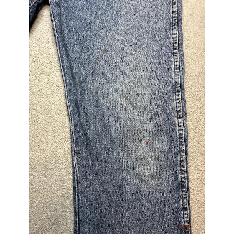 Wrangler Jeans Mens 38x32 (37x30) Blue Relaxed Straight Leg Fit 3MWZGK Denim image 3