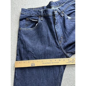 Jeansy Wrangler Jeans męskie 32x30 niebieskie jeansy proste nogawki 5 kieszeni zamek błyskawiczny klasyczny zdjęcie 8