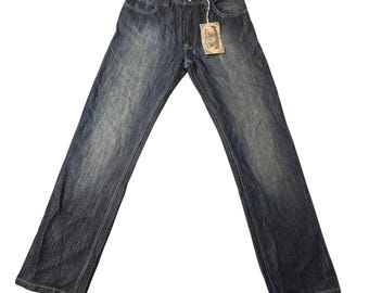 Jeansy Vintage Southpole, męskie, 30x31, ciemnoniebieskie, proste, luźne, Streetwear, Y2K