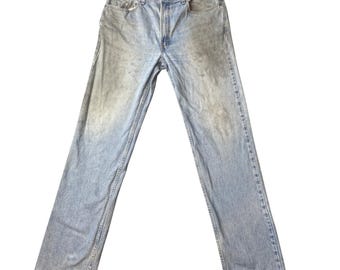 Vintage Levi's 516 Jeans Mens 38x36 (36x34) Blue Slim Distressed Workwear Denim