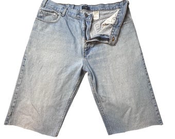 Vintage Dockers Jorts Mens 38 Jean Shorts Light Blue Denim Cut Off Baggy Y2K