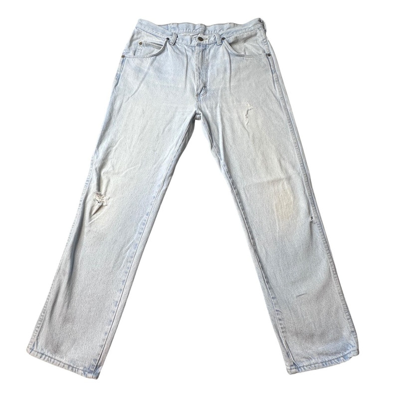 Vintage Wrangler Jeans Herren 34x30 (33x28) Helle Waschung Gerades Bein Denim 90er Jahre USA Bild 1