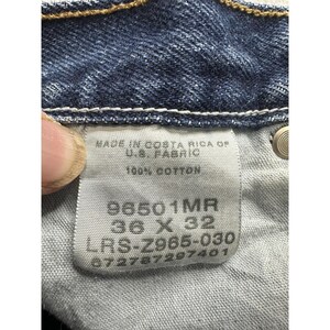 VTG Wrangler Jeans Mens 36x32 Blue Authentic Five Pocket Straight Denim 96501MR image 2