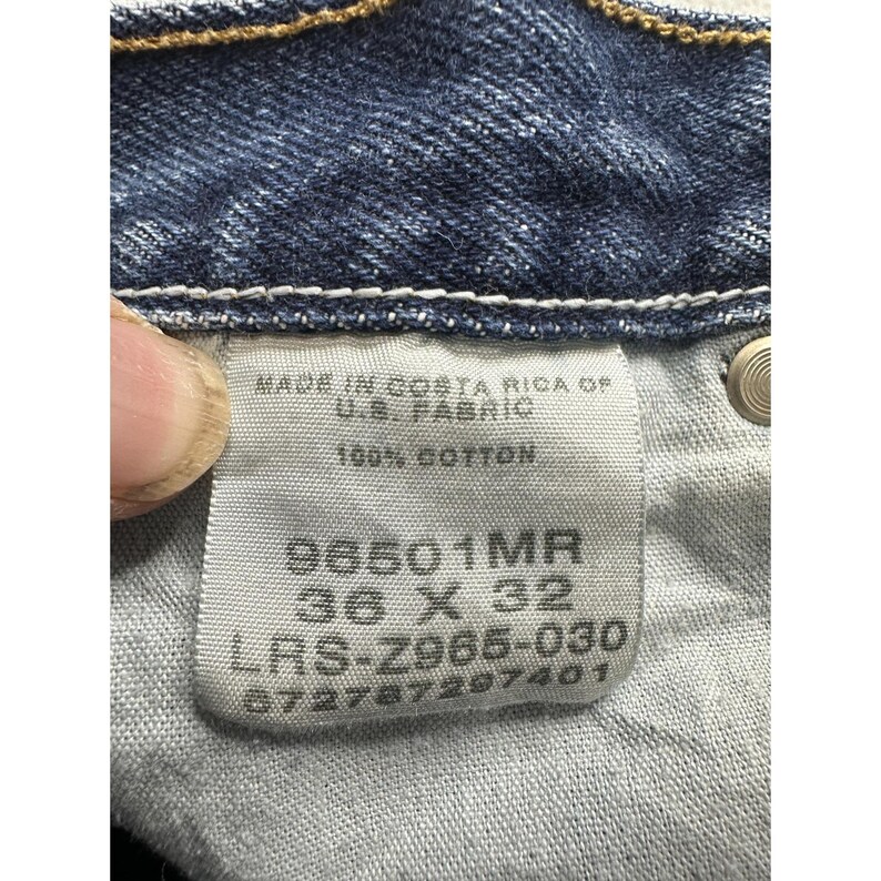 VTG Wrangler Jeans Mens 36x32 Blue Authentic Five Pocket Straight Denim 96501MR image 2