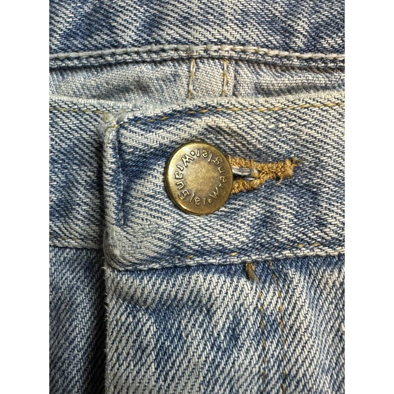 Vaqueros holgados vintage Wrangler 96501SL para hombre, 36 x 30, lavado claro, azul, EE. UU., años 90 imagen 9
