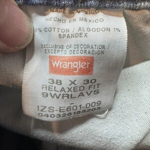 Wrangler-jeans heren 38 x 30 blauw relaxte pasvorm 9WRLAVS lichte wassing denim met stretch afbeelding 3