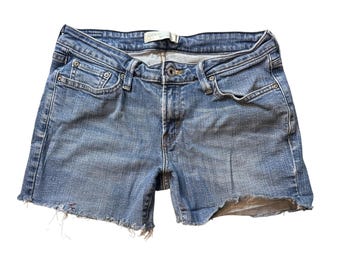 Vintage Levi's 545 Jean Shorts Womens 8 Medium Blue Low Boot Cut Raw Hem Cut Off