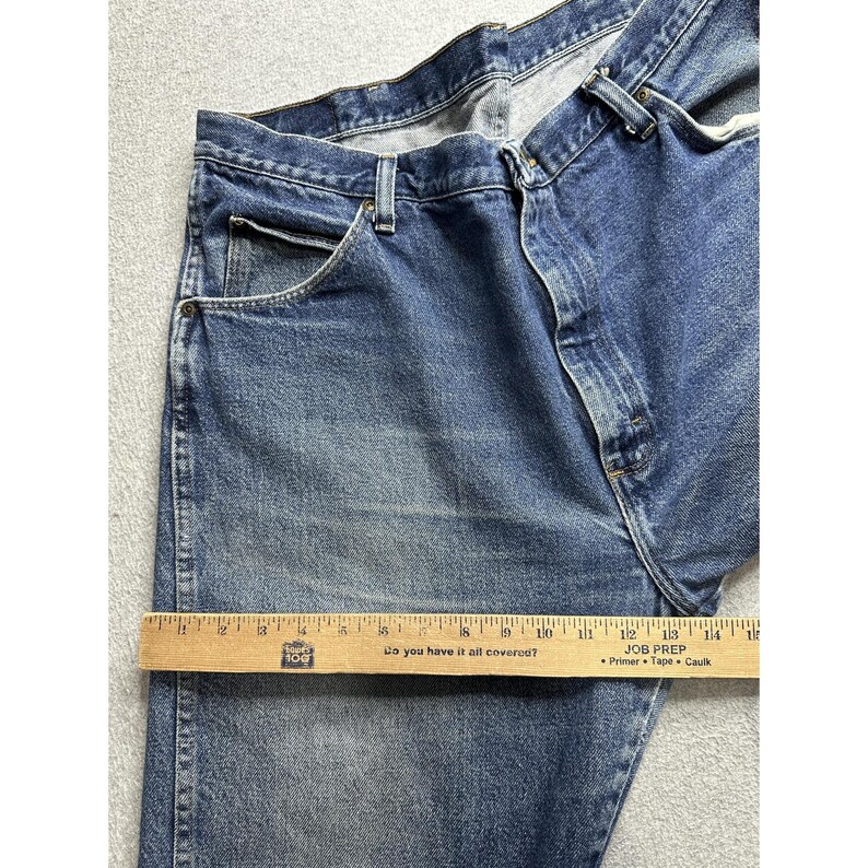 Vintage Wrangler Jeans Mens 40x32 (38x31) Blue Denim Straight USA 96501MR 90s image 8