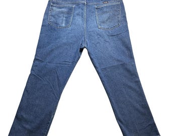 Vintage Wrangler Jeans Mens 37x27 Blue Denim Straight Leg Medium Wash 70s 80s