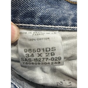 VTG Wrangler Jeans Mens 34x29 Blue Light Wash Denim 06501DS Straight Leg Zip Fly image 2