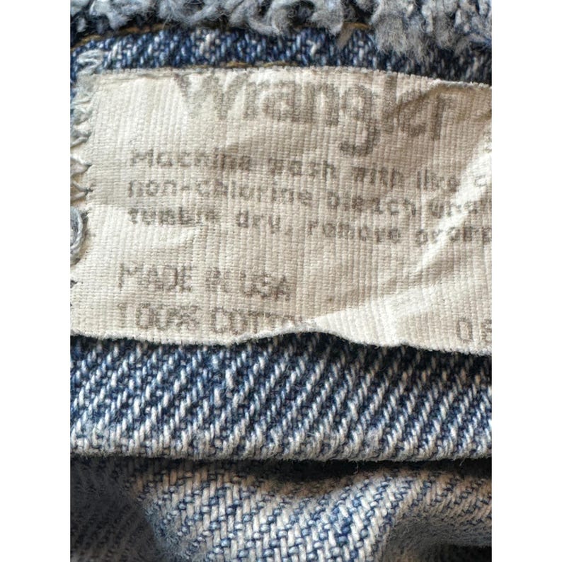 Vintage Wrangler Mens Jeans 34x30 (32x29) Light Wash Denim Relaxed Fit Made USA image 4