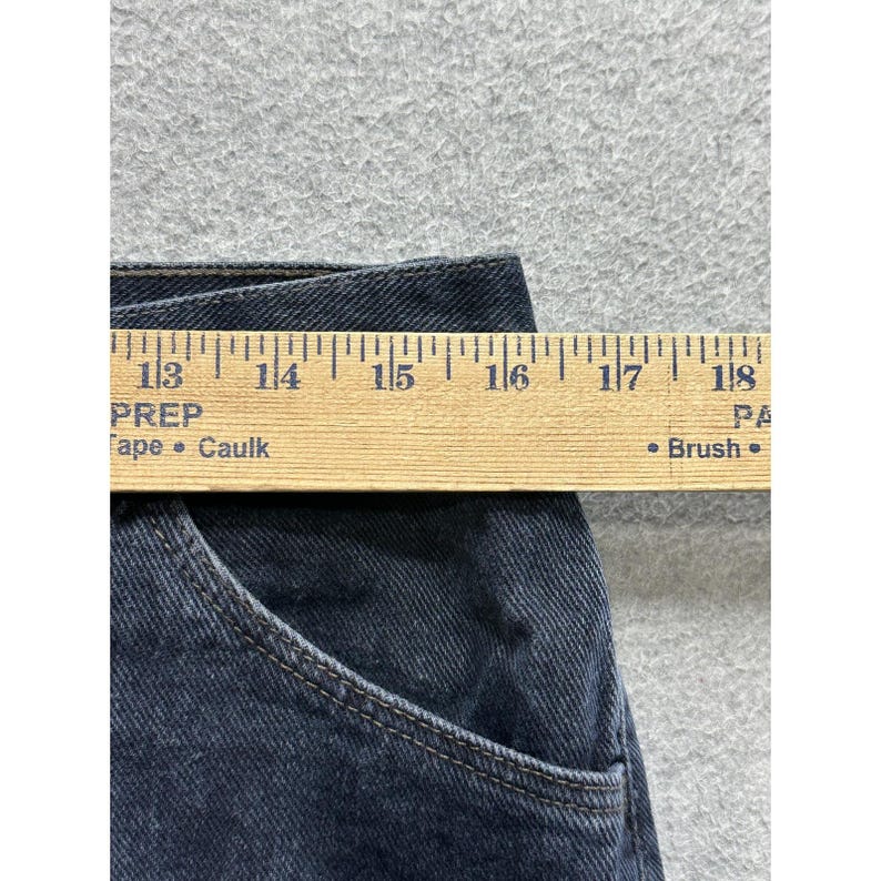 Vintage Wrangler-jeans dames 16 x 30 zwarte hoge taille taps toelopende denim gemaakt VS 90s afbeelding 6