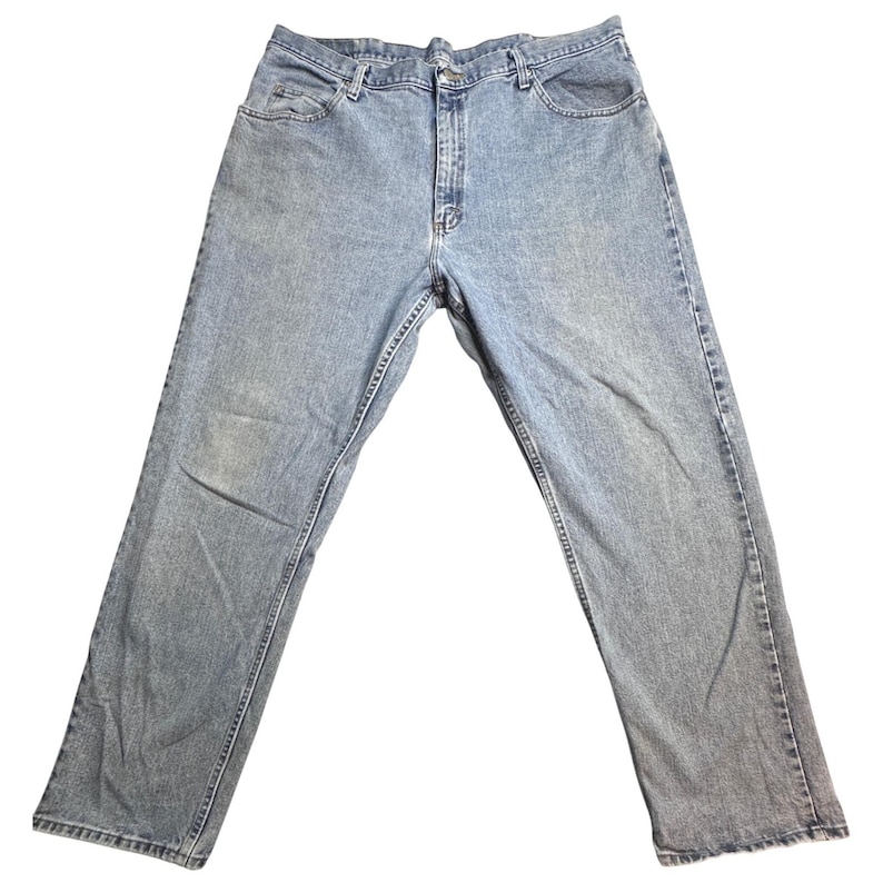 VTG Wrangler Hero Jeans Mens 40x32 (40x30) Light Wash Denim Straight Leg 97601VR image 2