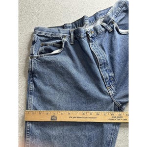 Wrangler Jeans Mens 40x30 Relaxed Fit Straight Leg YKK Zip Vintage Style Denim P image 10