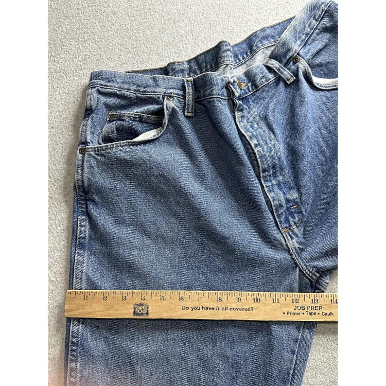 Wrangler Jeans Mens 40x30 Relaxed Fit Straight Leg YKK Zip Vintage Style Denim P image 10