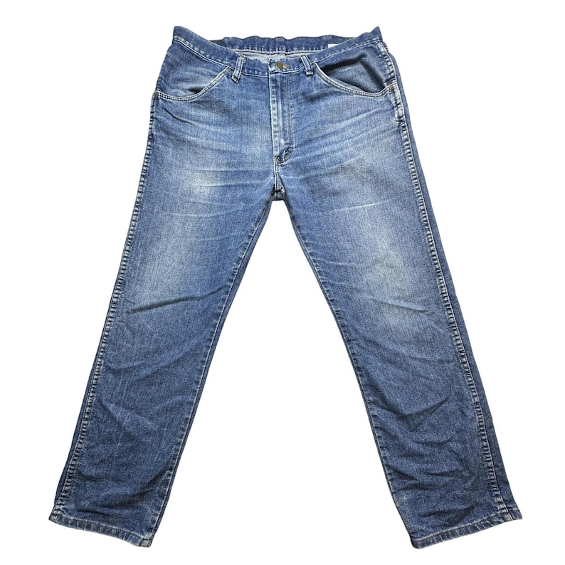 Wrangler authentische Jeans Herren 34x29 (32x27) Medium Wash Blau Denim mit geradem Bein Bild 1