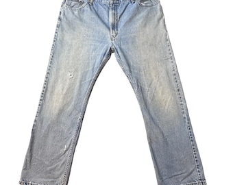 Jean Levi's 505 Vintage Homme 42 x 32 (41 x 30) Bleu Straight Fit Délavage clair Y2K