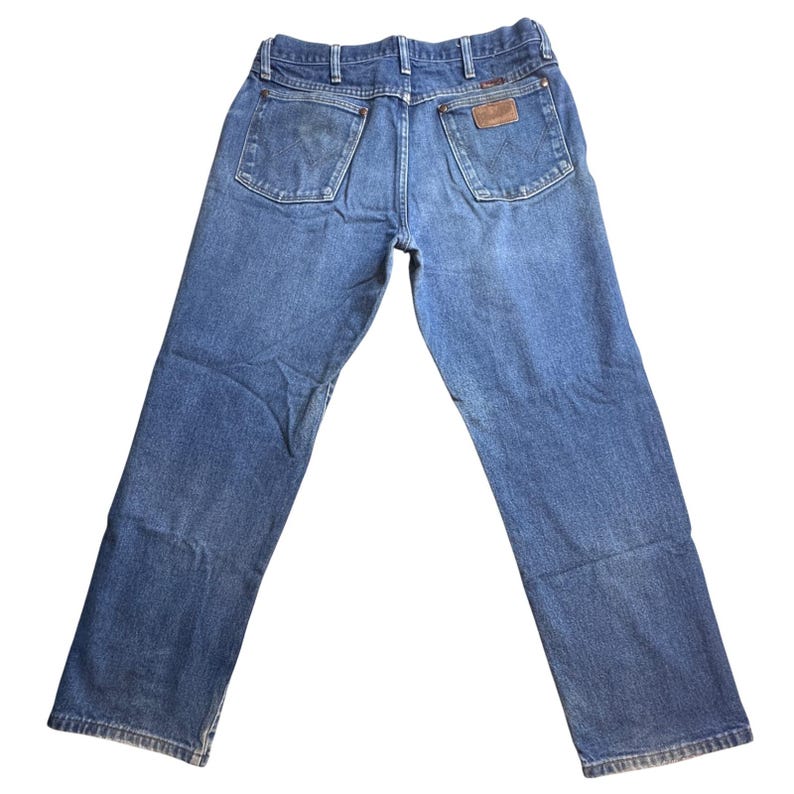 Wrangler 31MWZPW relaxte fit jeans heren 34 x 30 (34 x 28) blauw denim werkkleding gebeitst afbeelding 1