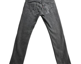 VTG Levis 511 Jeans Boys 12 Regular Black Gray Skinny Slim Denim Youth 26x26.5