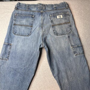 Wrangler Twenty X Jeans Mens 38x36 Blue 41MWXVI Loose Fit Utility Carpenter Work image 7