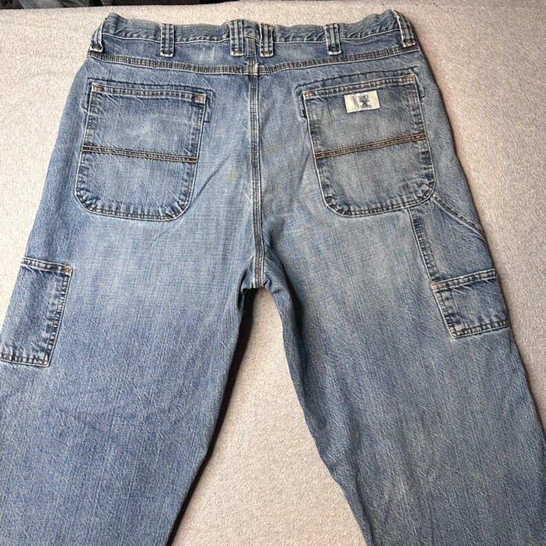 Wrangler Twenty X Jeans Mens 38x36 Blue 41MWXVI Loose Fit Utility Carpenter Work image 7