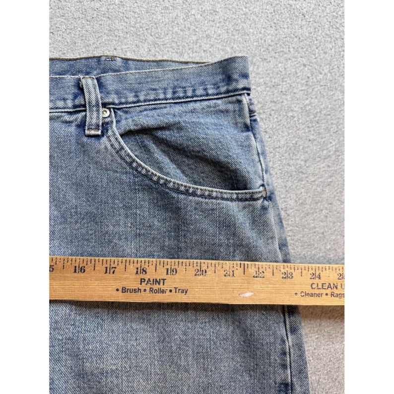 VTG Wrangler Hero Jeans Mens 40x32 (40x30) Light Wash Denim Straight Leg 97601VR image 13