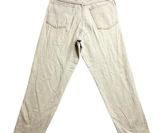 VTG Wrangler-jeans Heren 30 x 29 beige kaki 5 zakken denim authentieke werkkleding VS