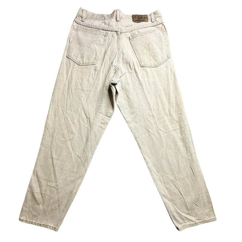 VTG Wrangler Jeans Mens 30x29 Beige Khaki 5 Pocket Denim Authentic Workwear USA image 1