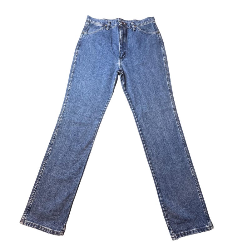 Vintage Wrangler Jeans Mens 35x36 (33x34) Blue Cowboy Cut Straight Leg Denim USA image 1