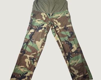 American Apparel Inc Pants Womens 12R Slacks Maternity Woodland Camo Utility