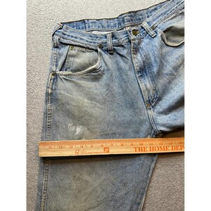 Vintage Wrangler Mens Jeans 34x30 (32x29) Light Wash Denim Relaxed Fit Made USA image 15